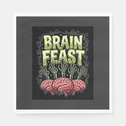 Halloween-Gehirnschmaus Zombie Hände Vektor Design Serviette (Vorderseite)