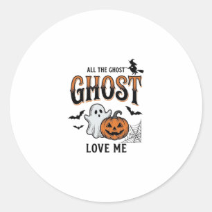 Halloween-Geist Alle Geister lieben mich Lustig Vi Runder Aufkleber