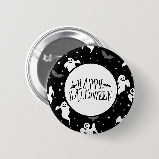 Halloween-Geist-Anstecknadel Button (Vorne & Hinten)
