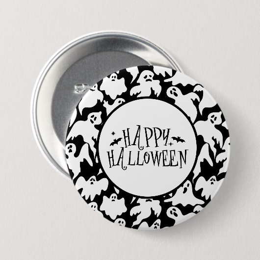 Halloween-Geist-Anstecknadel Button (Vorne & Hinten)