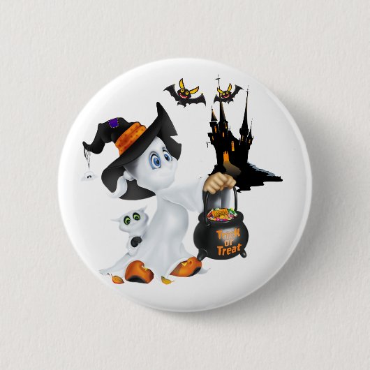 Halloween-Geist-Anstecknadel Button (Vorderseite)