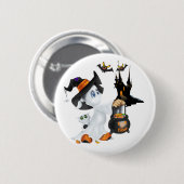 Halloween-Geist-Anstecknadel Button (Vorne & Hinten)