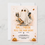 Halloween-Geist-Bartagame-Kunst Einladung (Vorderseite)