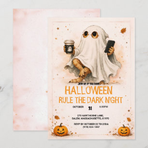 Halloween-Geist-Bartagame-Kunst Einladung
