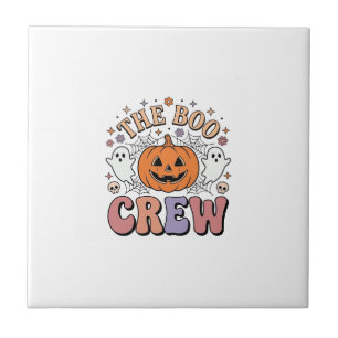 Halloween-Geist Boo Crew Niedlich Gruselig Vintage Fliese