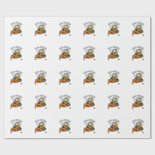 Halloween-Geist Boo Dozer Lustiger Bulldozer_1 Geschenkpapier
