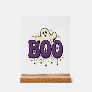 Halloween-Geist Boo Lustige Spinne Vintage_1 Acrylschild