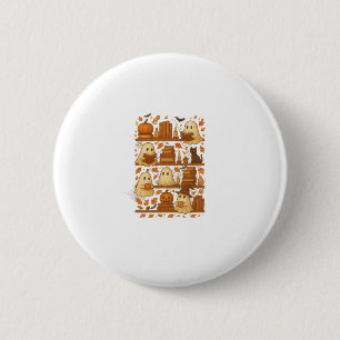 Halloween-Geist-Bücherliebhaber Button