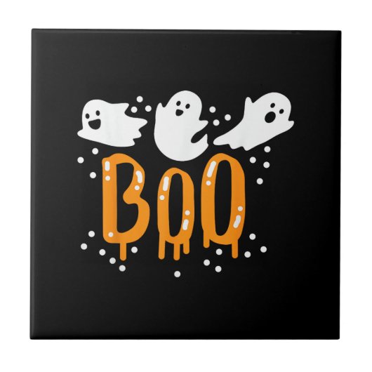 Halloween-Geist Buh Süß Fliese (Vorderseite)