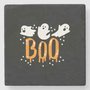 Halloween-Geist Buh Süß Steinuntersetzer