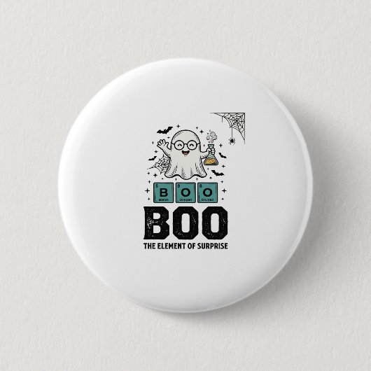 Halloween-Geist Buh Wissenschaft Lustig Vintage_1 Button (Vorderseite)