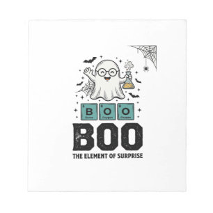 Halloween-Geist Buh Wissenschaft Lustig Vintage_1 Notizblock