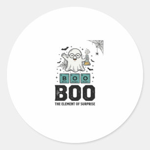 Halloween-Geist Buh Wissenschaft Lustig Vintage_1 Runder Aufkleber