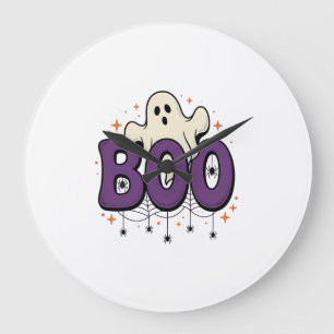Halloween-Geist Buu Lustige Spinne Vintage_1 Große Wanduhr