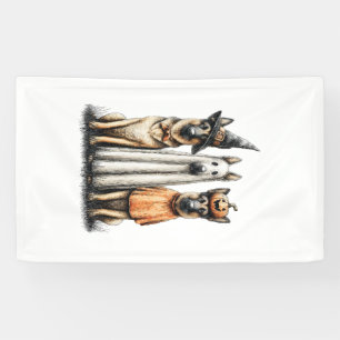 Halloween-Geist Deutscher-Schäferhund-Hund Banner