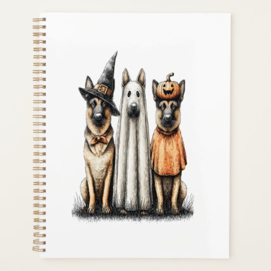 Halloween-Geist Deutscher Schäferhund Planer (Vorderseite)