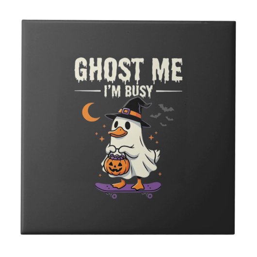 Halloween-Geist-Enten-Skateboard-Design_1 Fliese (Vorderseite)