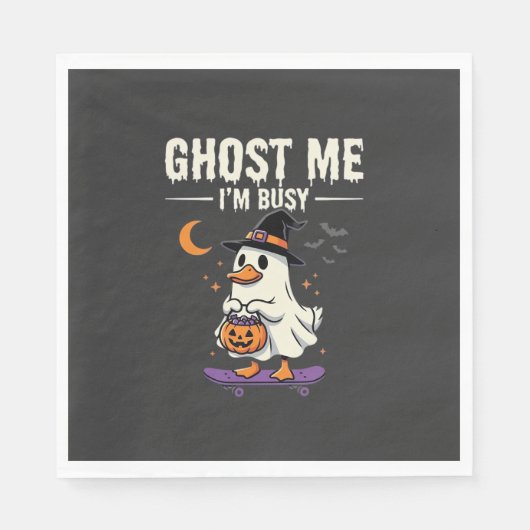 Halloween-Geist-Enten-Skateboard-Design_1 Serviette (Vorderseite)