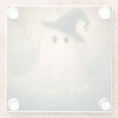 Halloween/Geist/Fall/Weiße Ornamente Glasuntersetzer (Rückseite)