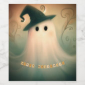 Halloween/Geist/Fall/Weiße Ornamente Weinetikett (Einzelnes Label)