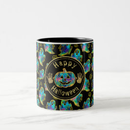 Halloween-Geist-Faux-Glitter Zweifarbige Tasse