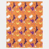 Halloween-Geist, Fledermäuse, Hexenhasen Fleecedecke (Vorderseite)