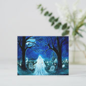 Halloween, Geist, Friedhof, Grabsteine, Kirchenhof Postkarte (Stehend Vorderseite)