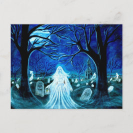 Halloween, Geist, Friedhof, Grabsteine, Kirchenhof Postkarte