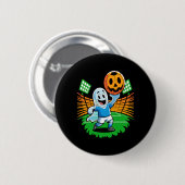 Halloween-Geist-Fußballspieler Button (Vorne & Hinten)