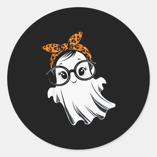 Halloween-Geist Gles Mädchen Geist Kostüm Augenglä Runder Aufkleber (Vorderseite)
