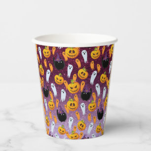 Halloween-Geist Glitter-Muster Pappbecher