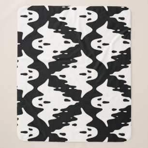 Halloween-Geist Grusel nahtloses Muster Sherpadecke