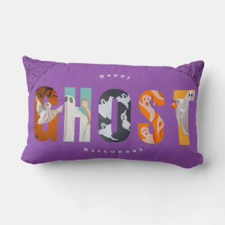 Halloween-Geist Gruselig Süße Typografie Lila Lendenkissen