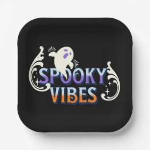 Halloween-Geist Gruselige Stimmung Typografie Lett Pappteller