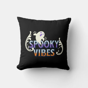 Halloween-Geist Gruselige Vibes Typografie Letteri Kissen