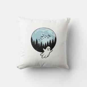 Halloween-Geist Gruseliger Wald Mond Vintage_1 Kissen