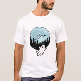 Halloween-Geist Gruseliger Wald Mond Vintage_1 T-Shirt