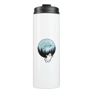 Halloween-Geist Gruseliger Wald Mond Vintage_1 Thermosbecher