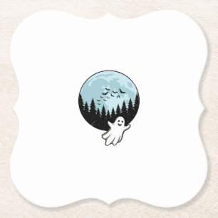 Halloween-Geist Gruseliger Wald Mond Vintage_1 Untersetzer