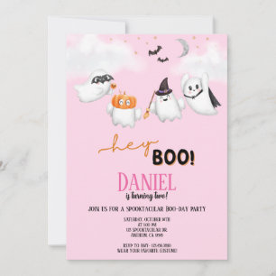 Halloween-Geist Hey Boo Geburtstagsfeier Einladung