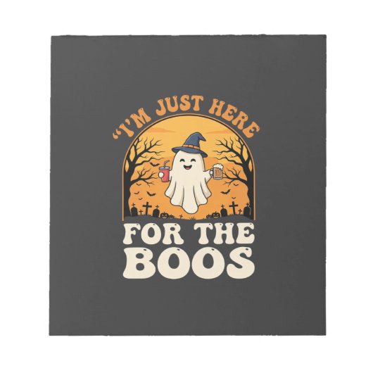 Halloween-Geist hier für das Buhrufen Notizblock (Vorderseite)