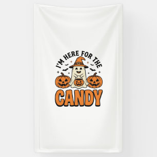 Halloween-Geist hier für die Süßigkeiten Cute Vint Banner