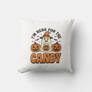 Halloween-Geist hier für die Süßigkeiten Cute Vint Kissen