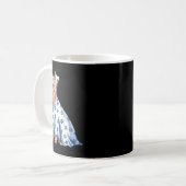 Halloween-Geist-Hund mit Blumen Lustiger Halloween Kaffeetasse (Vorderseite Links)