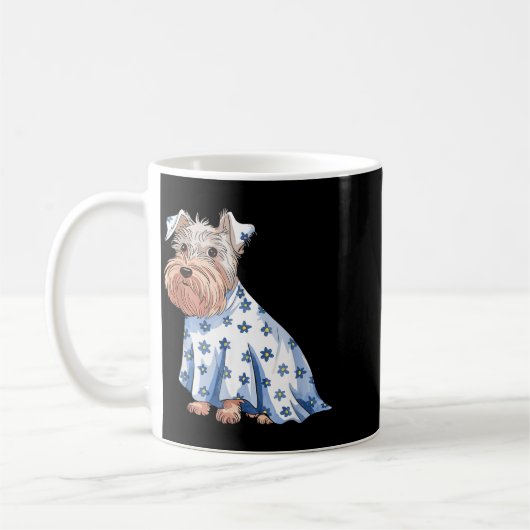 Halloween-Geist-Hund mit Blumen Lustiger Halloween Kaffeetasse (Links)