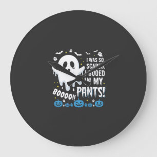 Halloween-Geist Ich habe meine Hose ausgebuht Desi Große Wanduhr