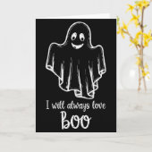 Halloween-Geist Ich werde Boo immer lieben Karte (Gelbe Blume)