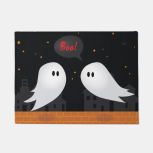Halloween-Geist im Stadtgespenstischen Konzept Fußmatte