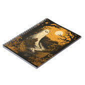 Halloween-Geist im Wald, gruselig weißer Geist Notizblock (Linke Seite)