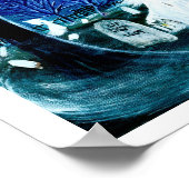 Halloween-Geist in einem Friedhof 'Nach Blume oben Poster (Ecke)